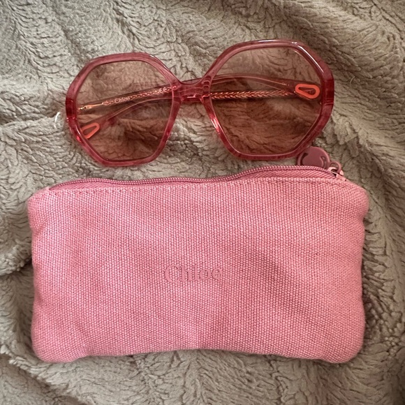 CHLOÉ KIDS Willow hexagonal-frame sunglasses with case
